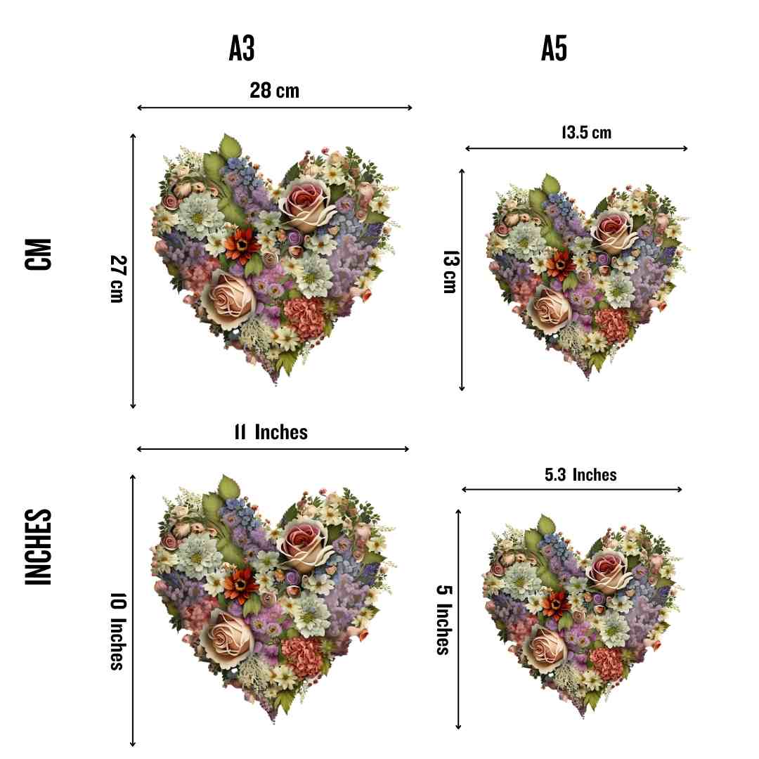 Animal Jigsaw Puzzle > Wooden Jigsaw Puzzle > Jigsaw Puzzle Blooming Heart - Jigsaw Puzzle