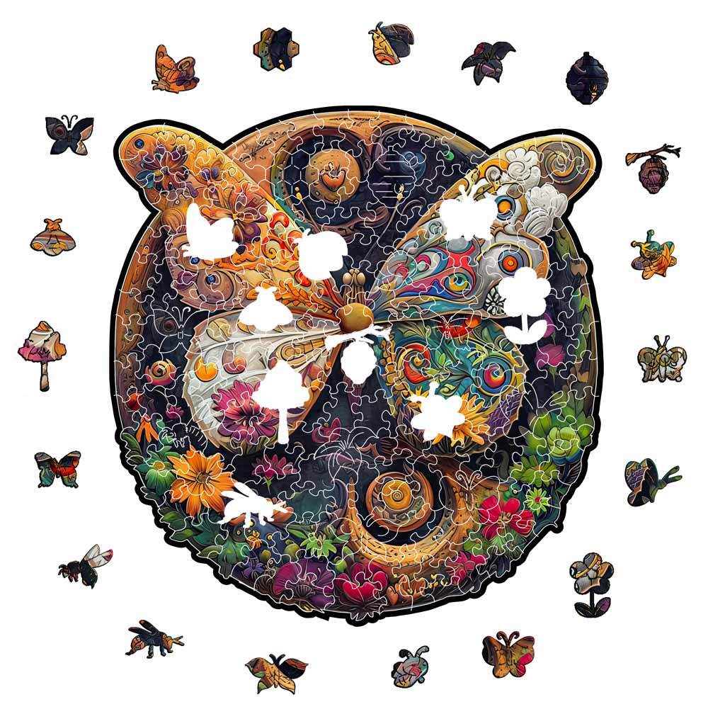 Animal Jigsaw Puzzle > Wooden Jigsaw Puzzle > Jigsaw Puzzle Mosaic Butterfly - Jigsaw Puzzle