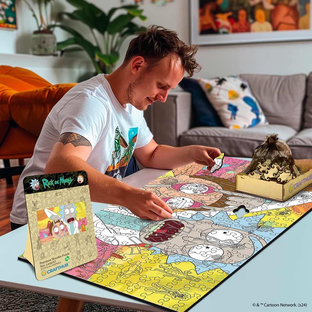 Animal Jigsaw Puzzle > Wooden Jigsaw Puzzle > Jigsaw Puzzle Rick and Morty Look At That - Wooden Jigsaw Puzzle