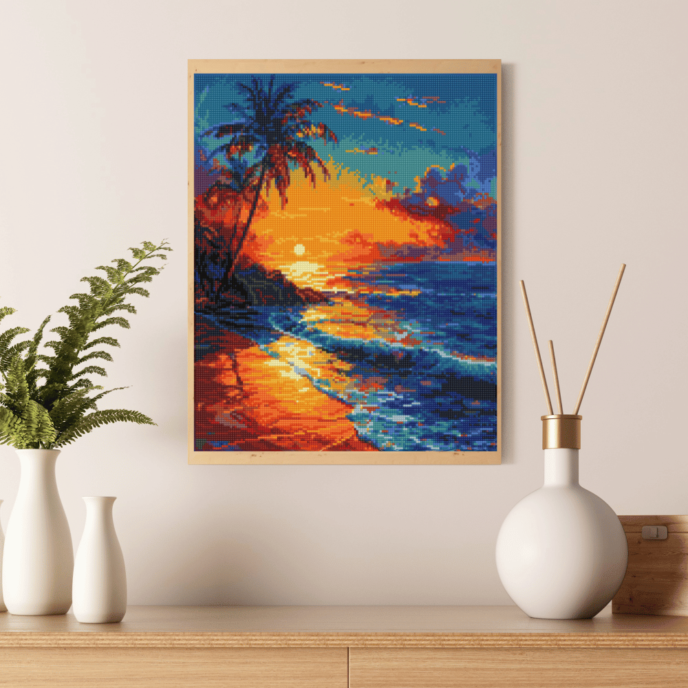 15.7" x 19.7" (40x50cm) Sunset Beach - Diamond Painting Kit