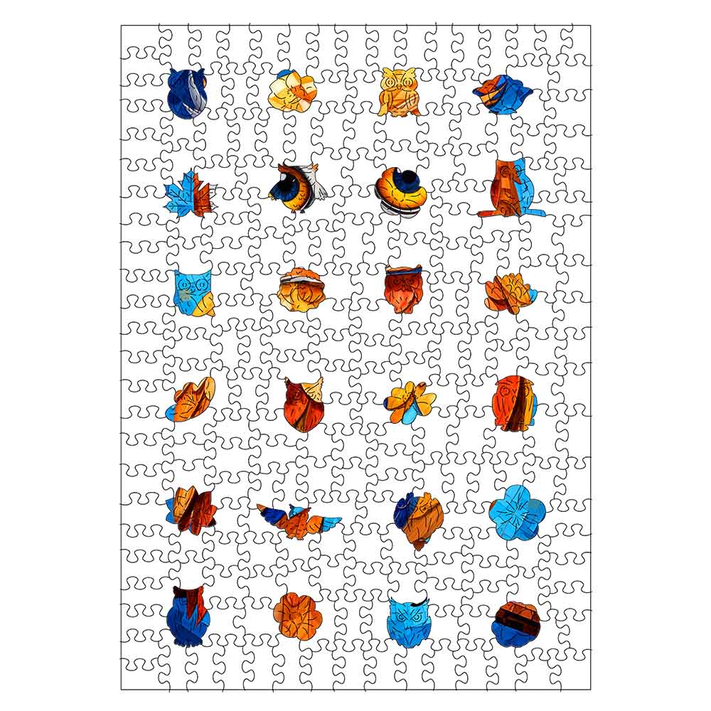 Strålande Uggla - Träpussel