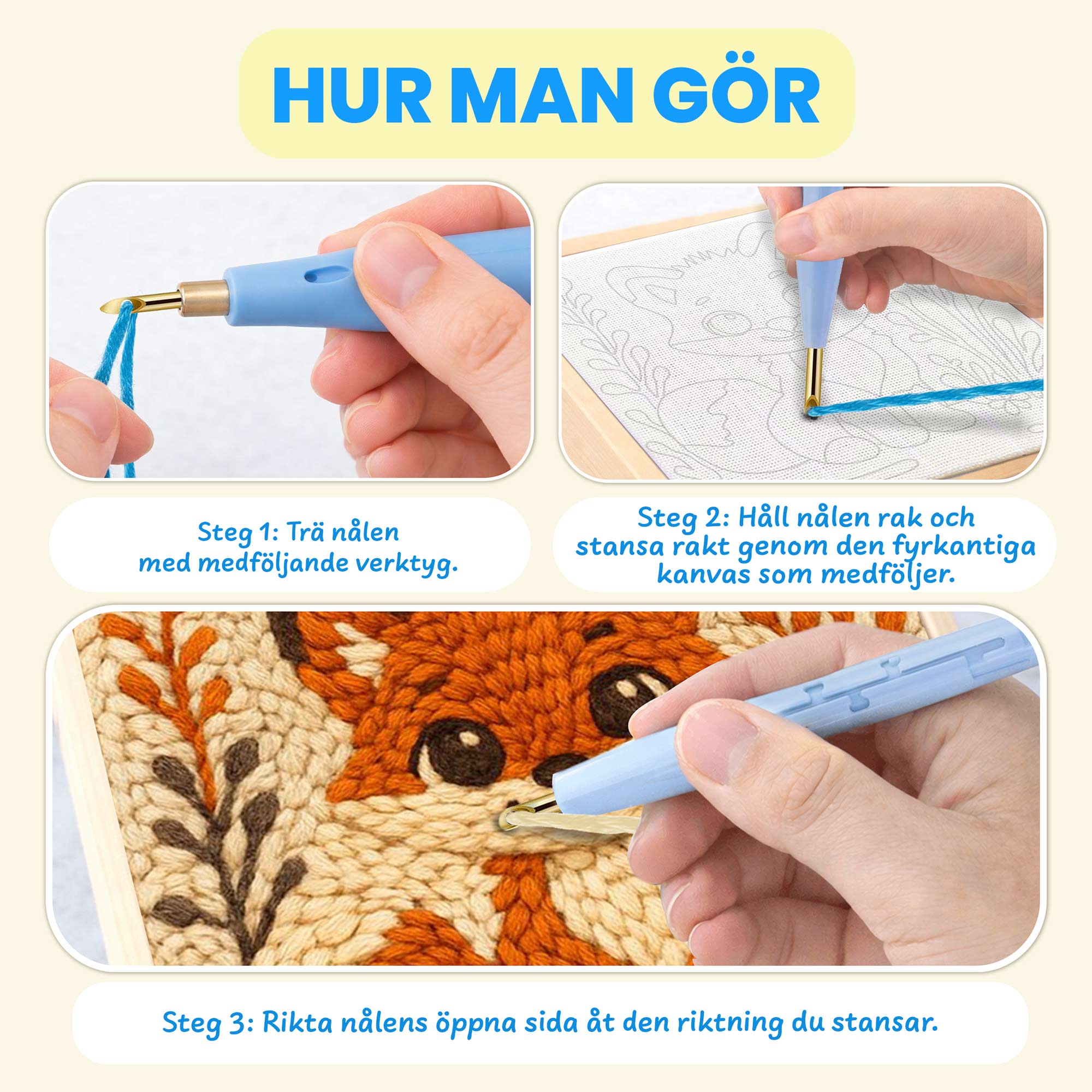 GLAD RÄV - Stansbroderi-kit – Crafthub Sweden