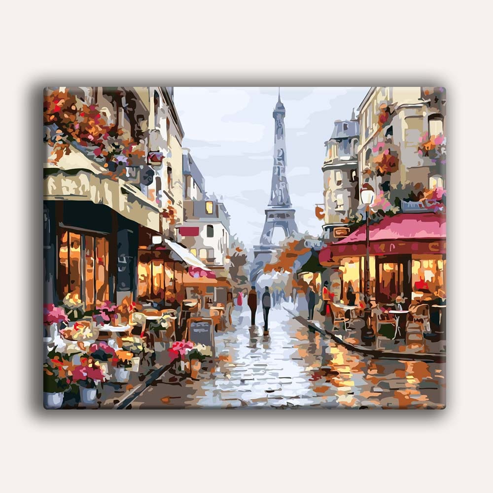 Painting By Numbers Kits 15.7" x 19.6" (40 x 50cm) Rainy Day in Paris - Paint By Numbers Kit