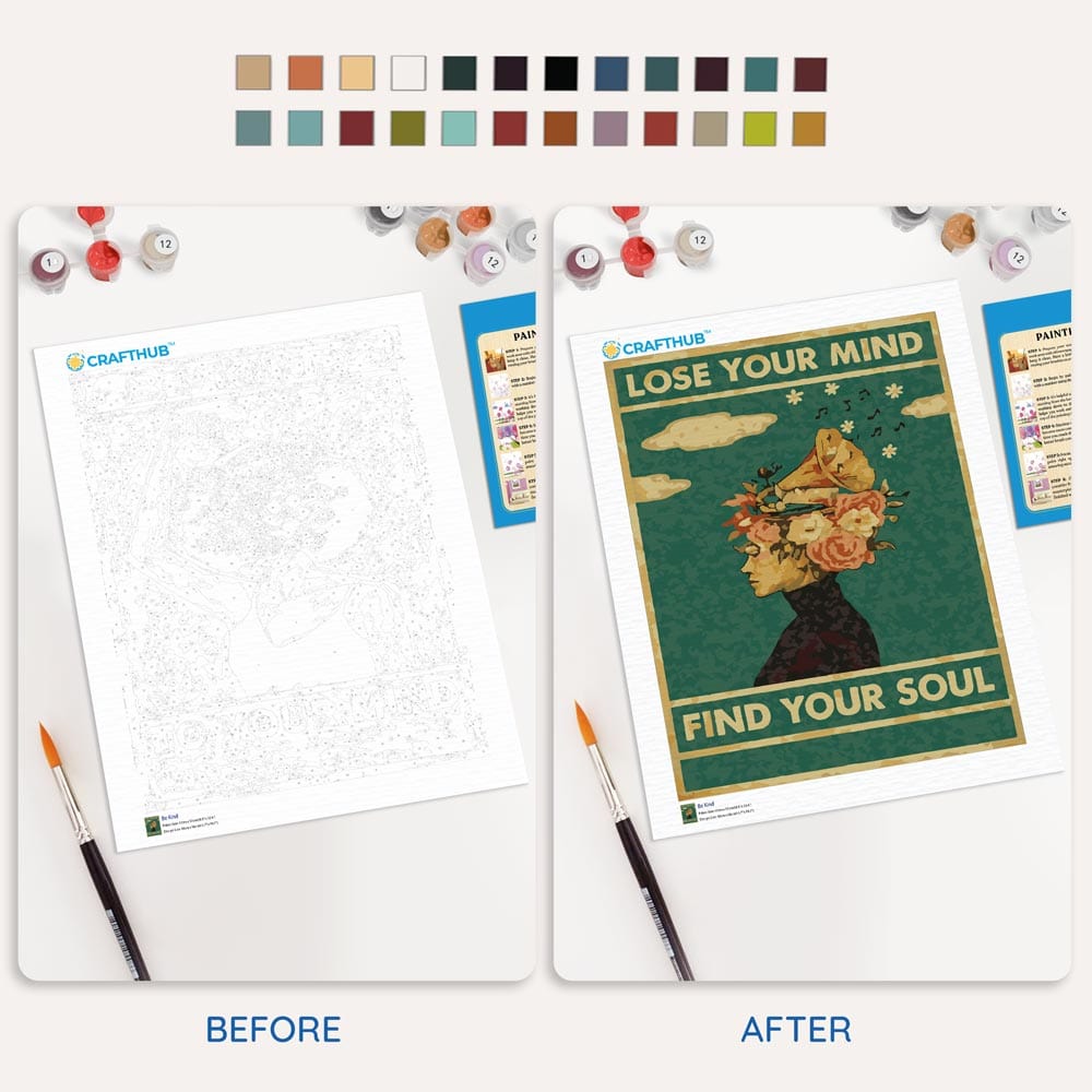 Painting By Numbers Kits 15.7" x 19.6" (40 x 50cm) Lose Your Mind, Find Your Soul - Paint By Numbers Kit