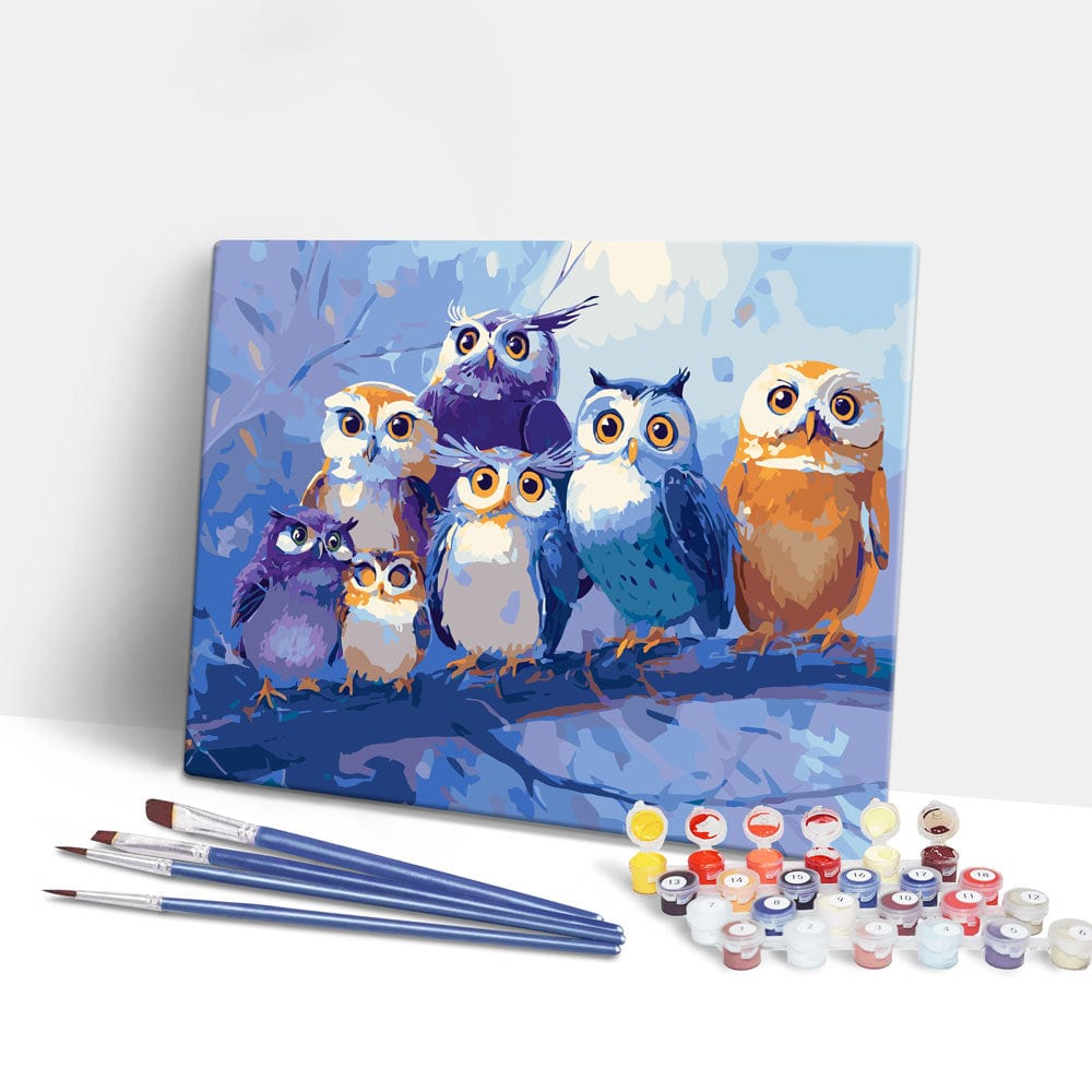 Painting By Numbers Kits 15.7" x 19.6" (40 x 50cm) Parliament of Owls - Paint By Numbers Kit