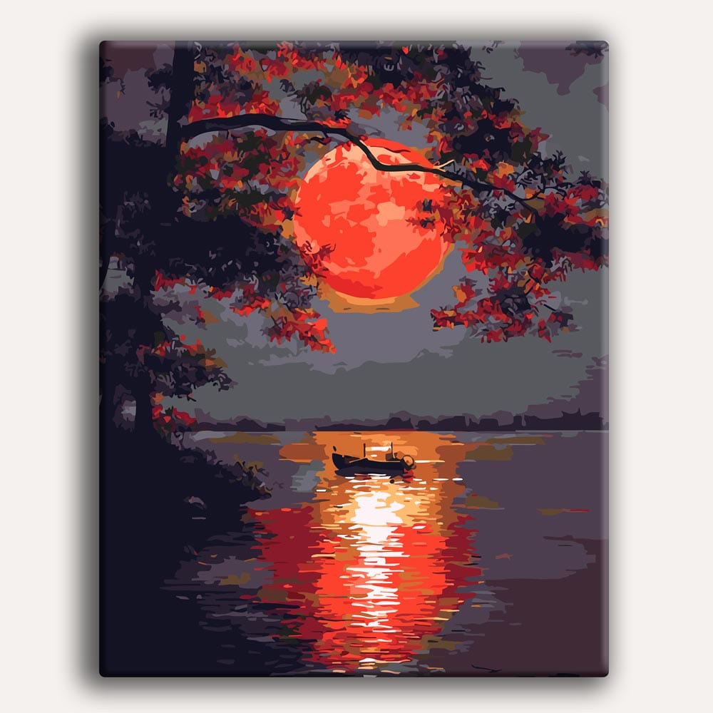 Painting By Numbers Kits 15.7" x 19.6" (40 x 50cm) Red Moon - Paint By Numbers Kit