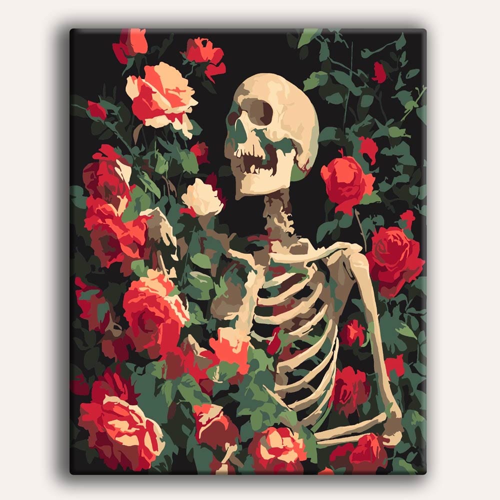 Painting By Numbers Kits 15.7" x 19.6" (40 x 50cm) Rose Skull - Paint By Numbers Kit