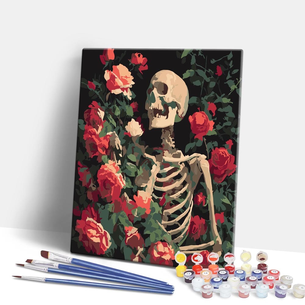 Painting By Numbers Kits 15.7" x 19.6" (40 x 50cm) Rose Skull - Paint By Numbers Kit