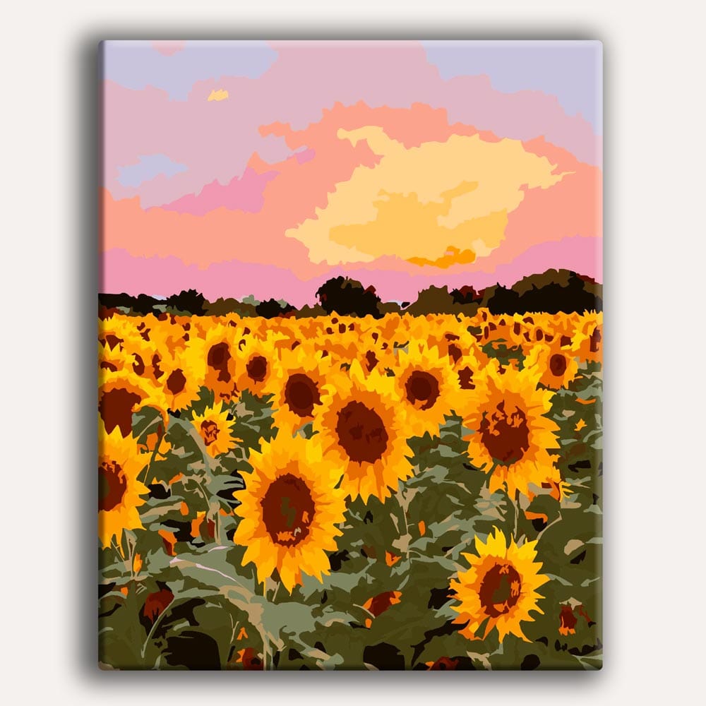 Painting By Numbers Kits 15.7" x 19.6" (40 x 50cm) Sunflower Field - Paint By Numbers Kit