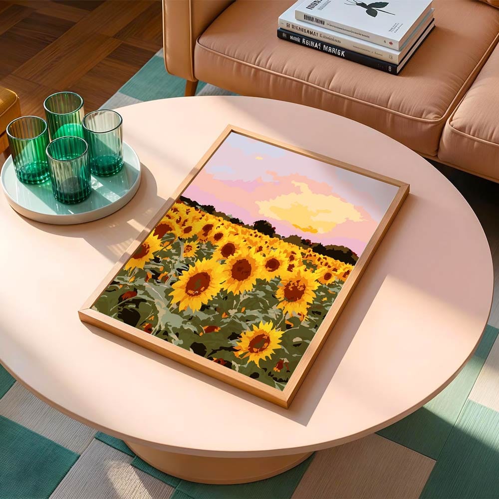 Painting By Numbers Kits 15.7" x 19.6" (40 x 50cm) Sunflower Field - Paint By Numbers Kit