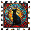 Animal Jigsaw Puzzle > Wooden Jigsaw Puzzle > Jigsaw Puzzle A5 Stained Glass Feline - Jigsaw Puzzle