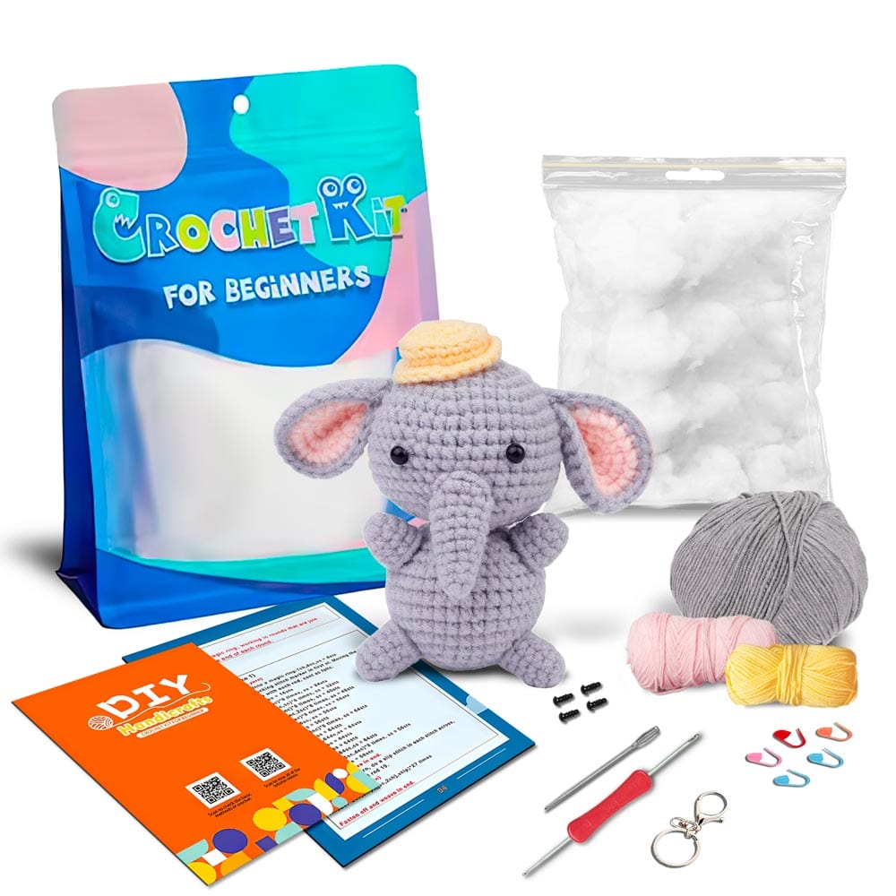 Gray Elephant Gray Elephant - Crochet Kit