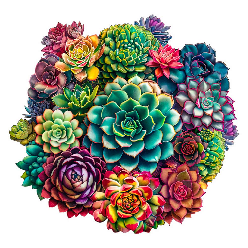 Mandala Succulent Plants - Jigsaw Puzzle