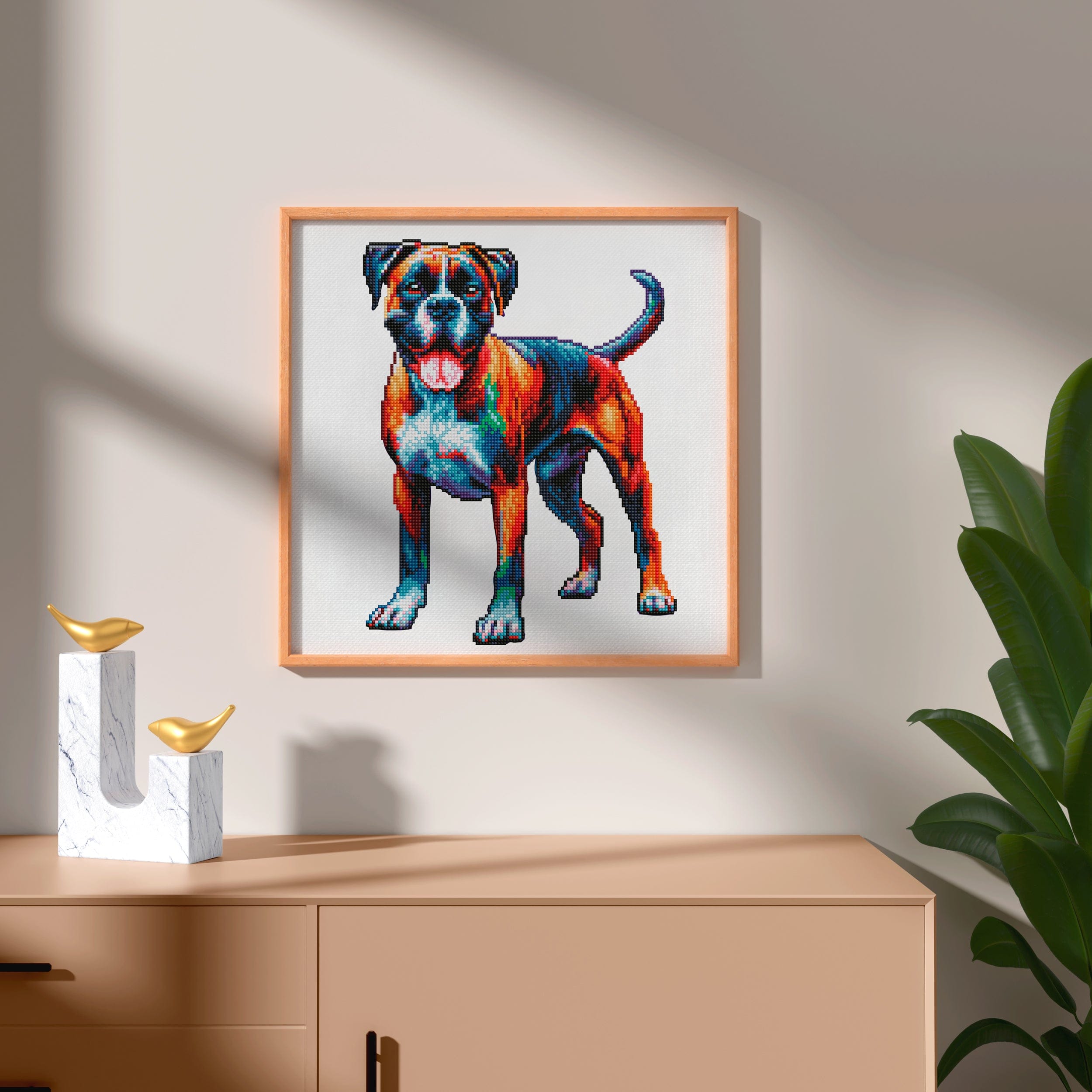 15.7"x15.7" / 40cm x 40cm Boxer Dog - Diamond Painting Kit