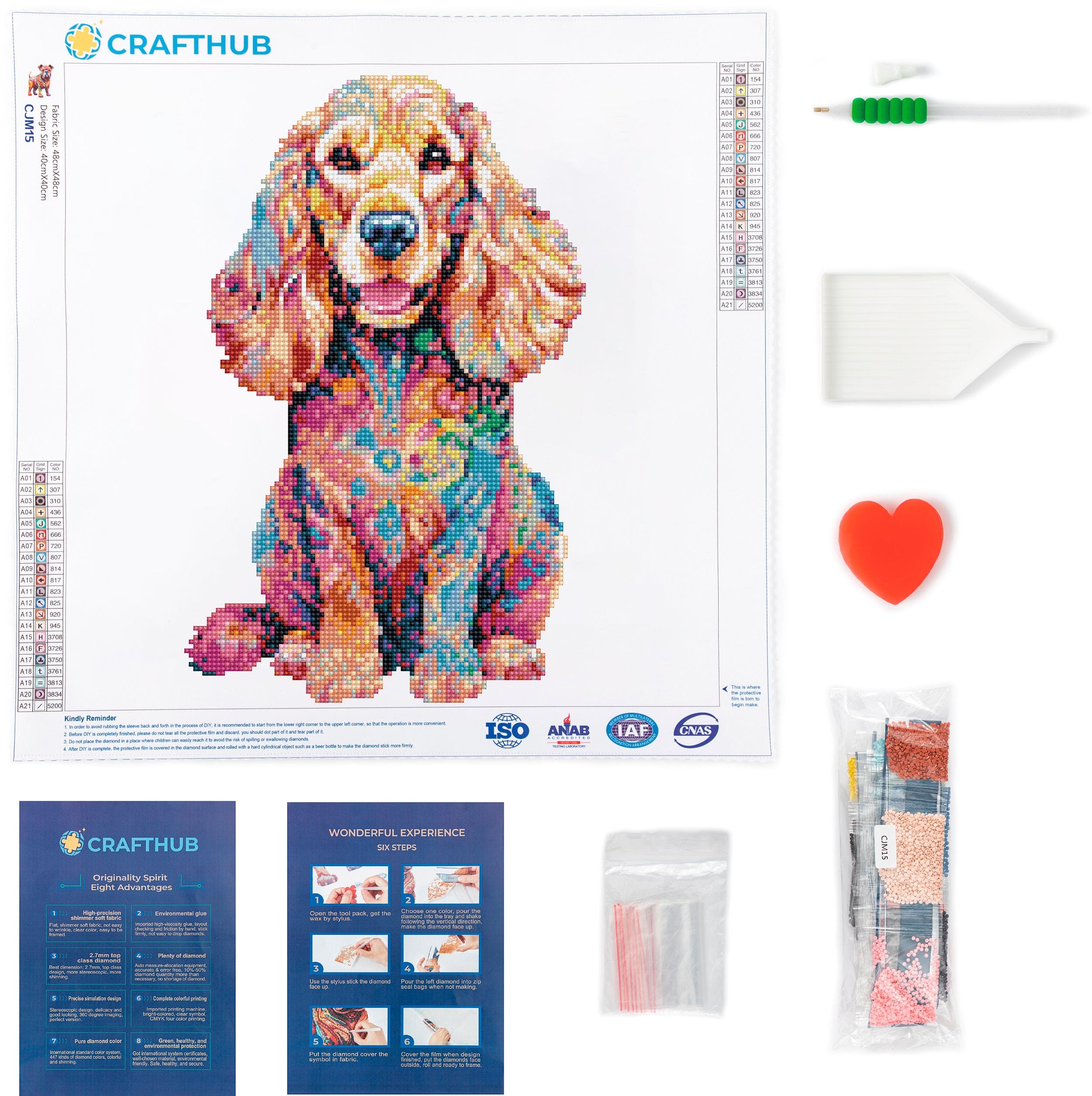 15.7"x15.7" / 40cm x 40cm Cocker Spaniel Dog - Diamond Painting Kit