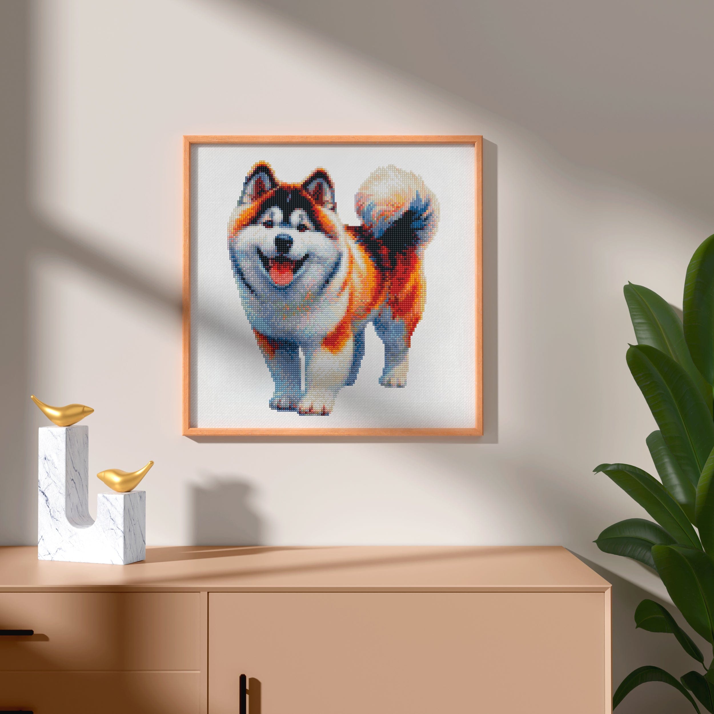 15.7"x15.7" / 40cm x 40cm Akita Dog - Diamond Painting Kit