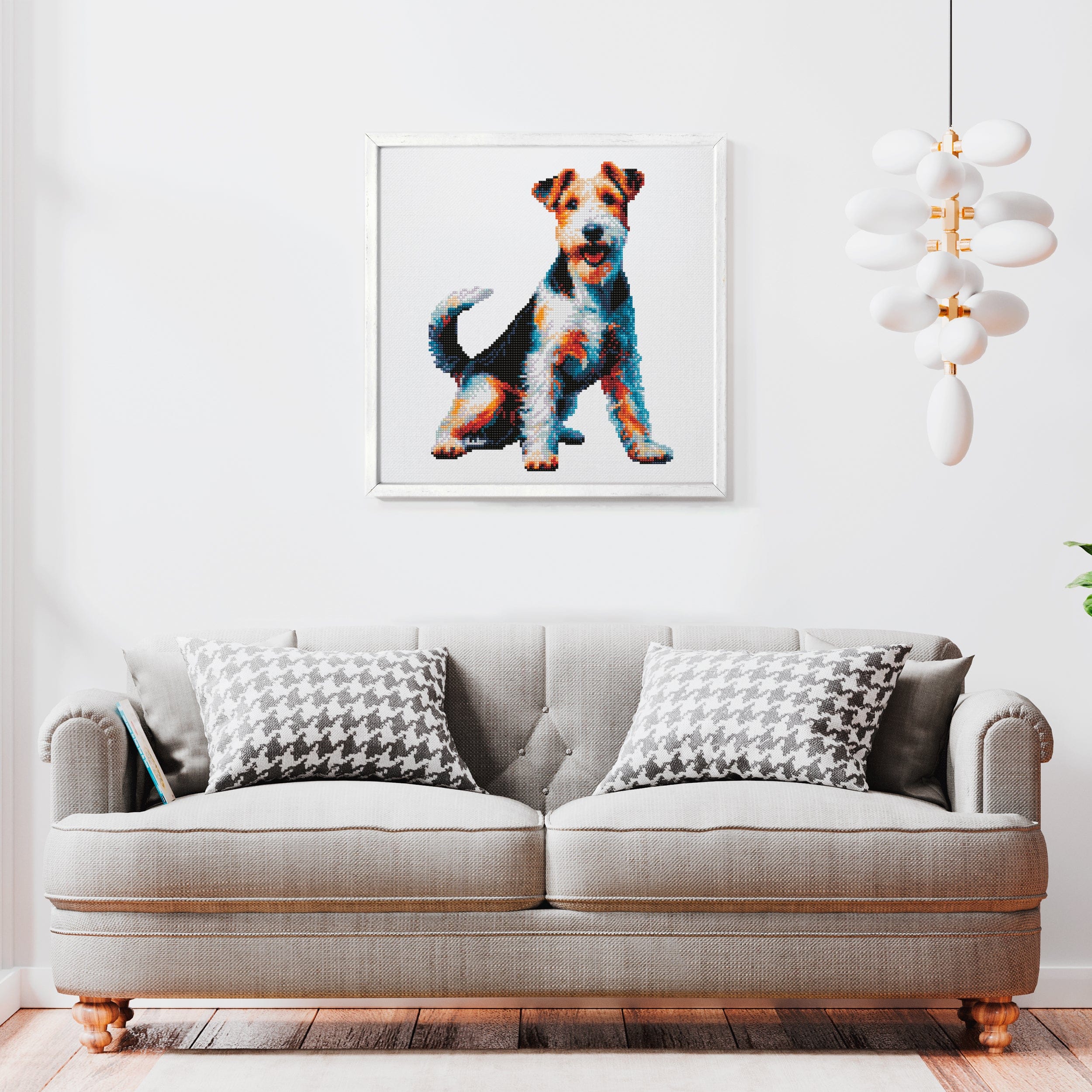 15.7"x15.7" / 40cm x 40cm Fox Terrier Dog - Diamond Painting Kit