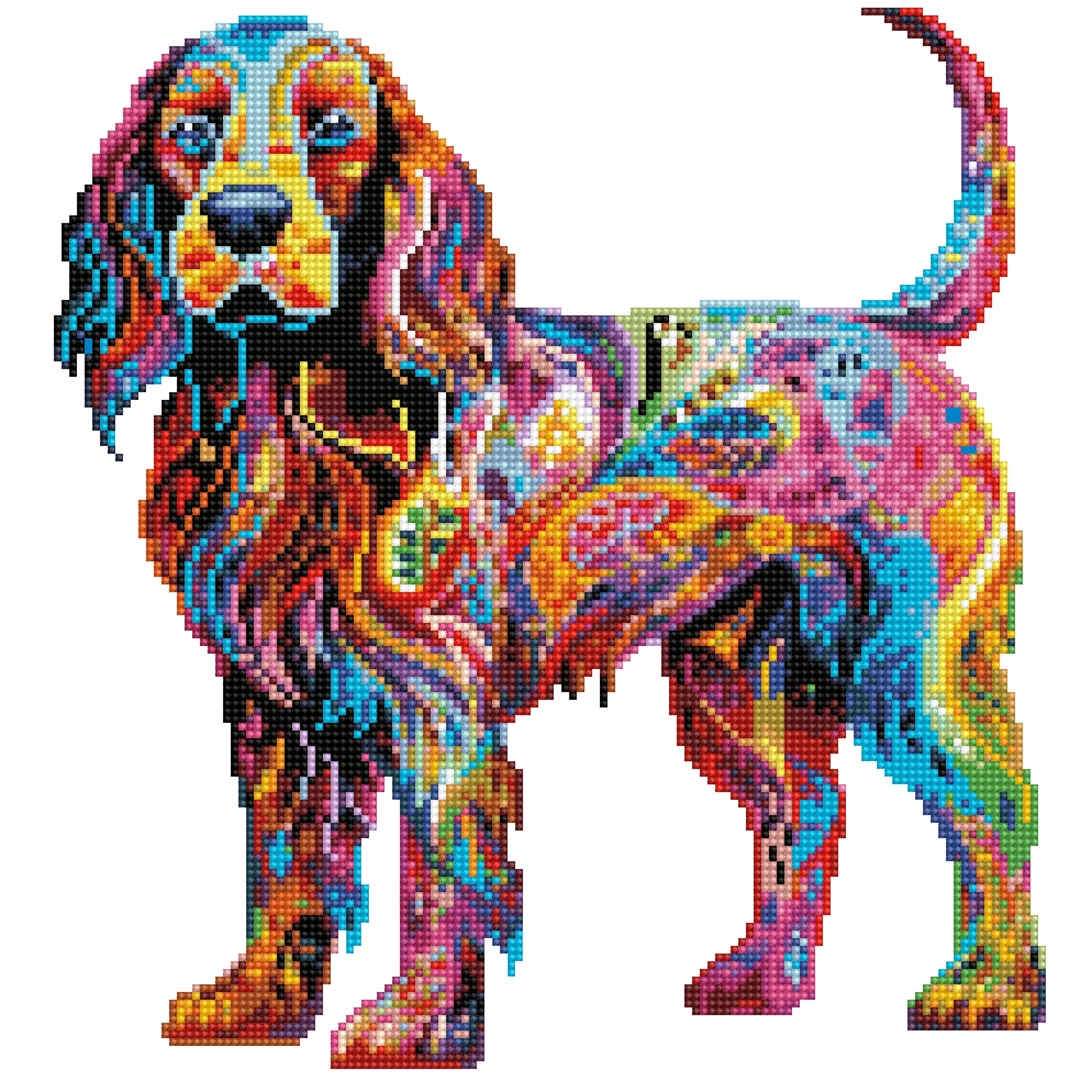 40x40cm English Springer Spaniel Dog / Sprocker - Diamond Painting Kit