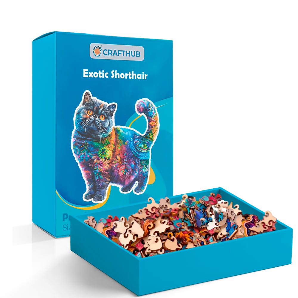 Animal Jigsaw Puzzle > Wooden Jigsaw Puzzle > Jigsaw Puzzle Exotic Shorthair Cat - Jigsaw Puzzle