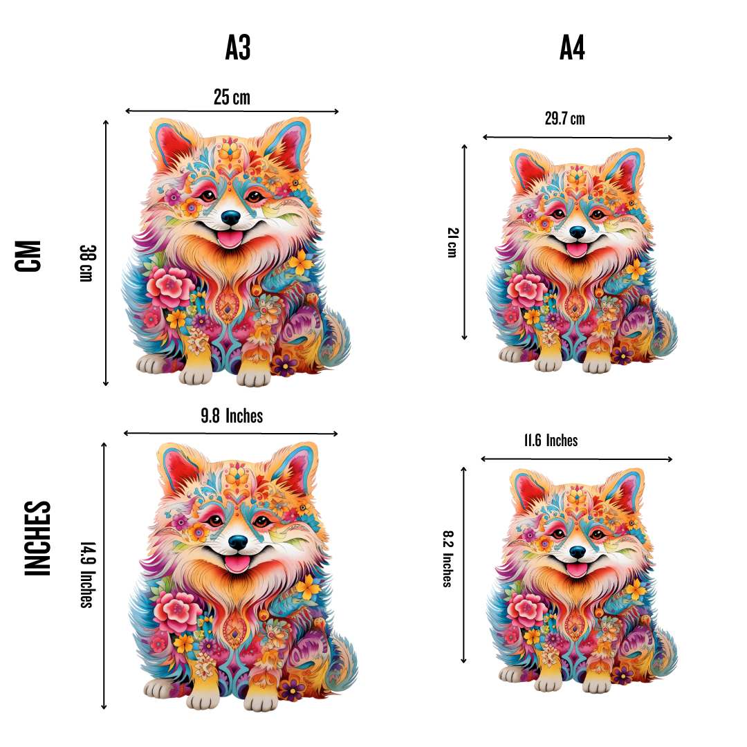 Animal Jigsaw Puzzle > Wooden Jigsaw Puzzle > Jigsaw Puzzle Pomeranian Dog - Jigsaw Puzzle