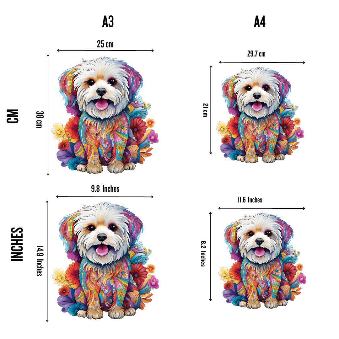 Animal Jigsaw Puzzle > Wooden Jigsaw Puzzle > Jigsaw Puzzle Maltese Dog - Jigsaw Puzzle