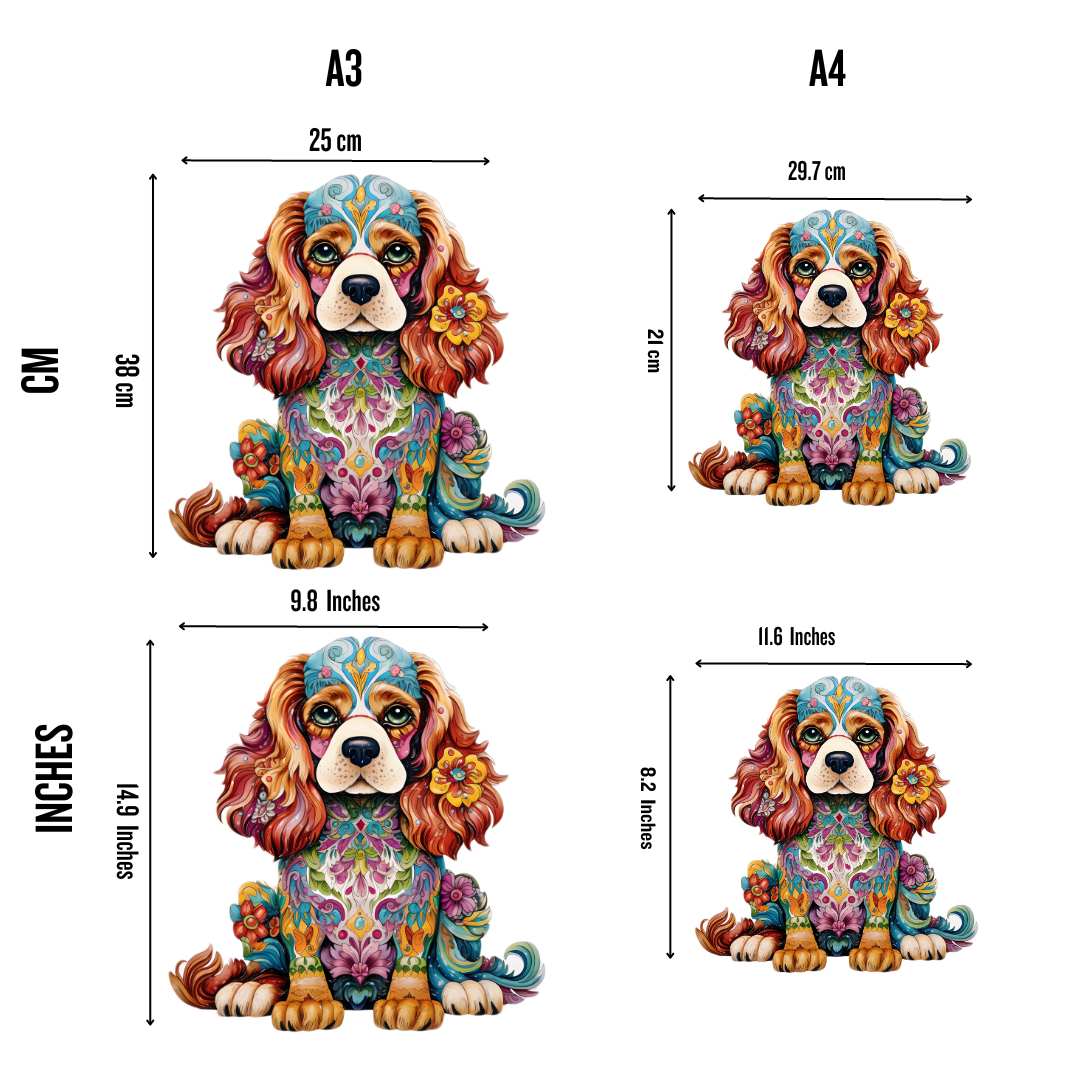 Animal Jigsaw Puzzle > Wooden Jigsaw Puzzle > Jigsaw Puzzle King Charles Dog - Jigsaw Puzzle