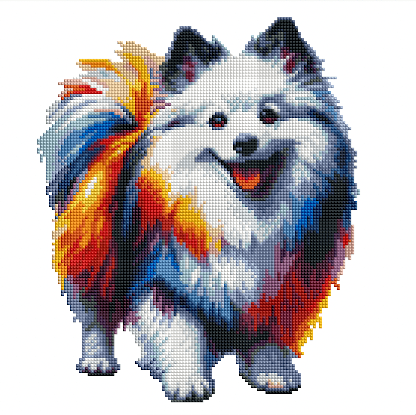 15.7"x15.7" / 40cm x 40cm American Eskimo Dog - Diamond Painting Kit