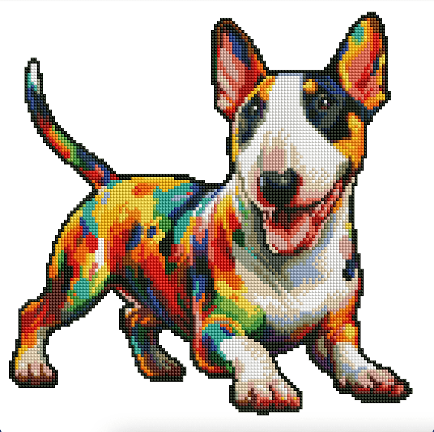 15.7"x15.7" / 40cm x 40cm English Bull Terrier Dog - Diamond Painting Kit